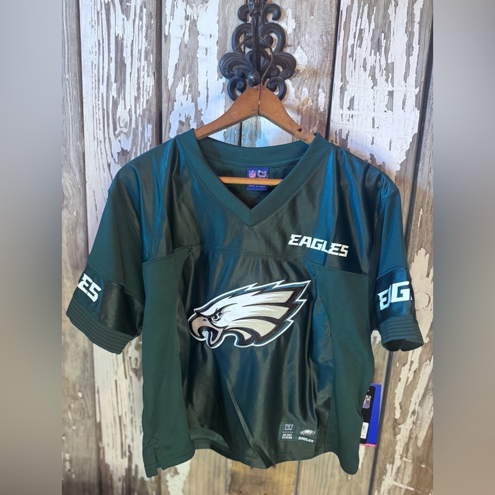 Women’s NFL Philadelphia Eagles Dark Green Jersey Size Large NWT